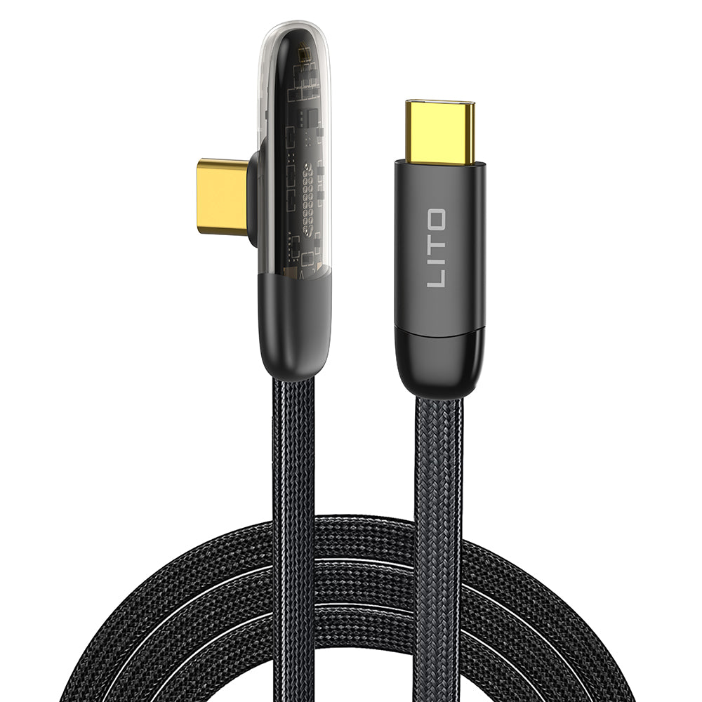 USB-C - USB-C Lito LD11CC data- ja latauskaapeli, 60W, 1m, Musta