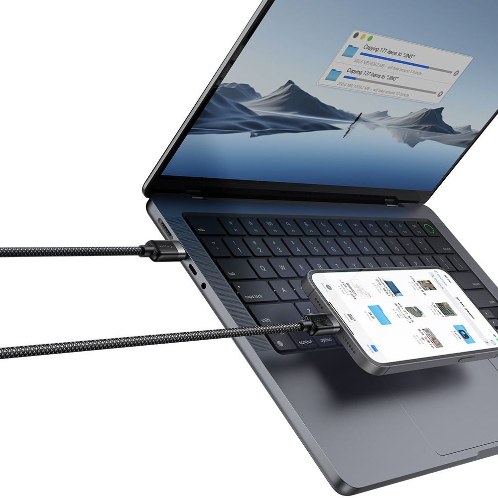 USB-C - USB-C McDodo CA-2000 itsekelautuva data- ja latauskaapeli, 60W, 1.2m, Musta