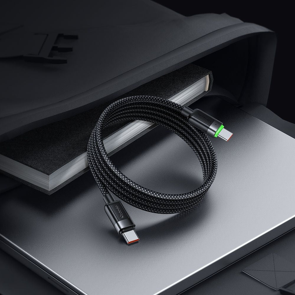 USB-C - USB-C McDodo CA-2000 itsekelautuva data- ja latauskaapeli, 60W, 1.2m, Musta