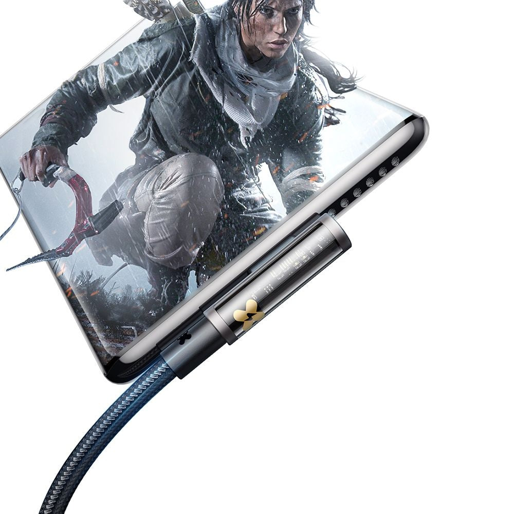 USB-C - USB-C McDodo CA-3400 Angled -data- ja latauskaapeli, 100W, 1.2m, Musta