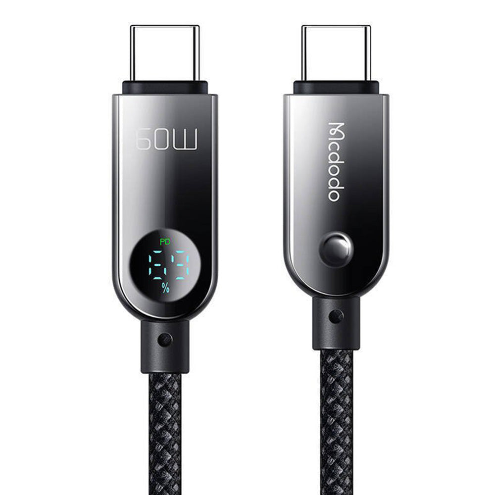 USB-C - USB-C McDodo CA-4780 Display -data- ja latauskaapeli, 60W, 1.2m, Musta