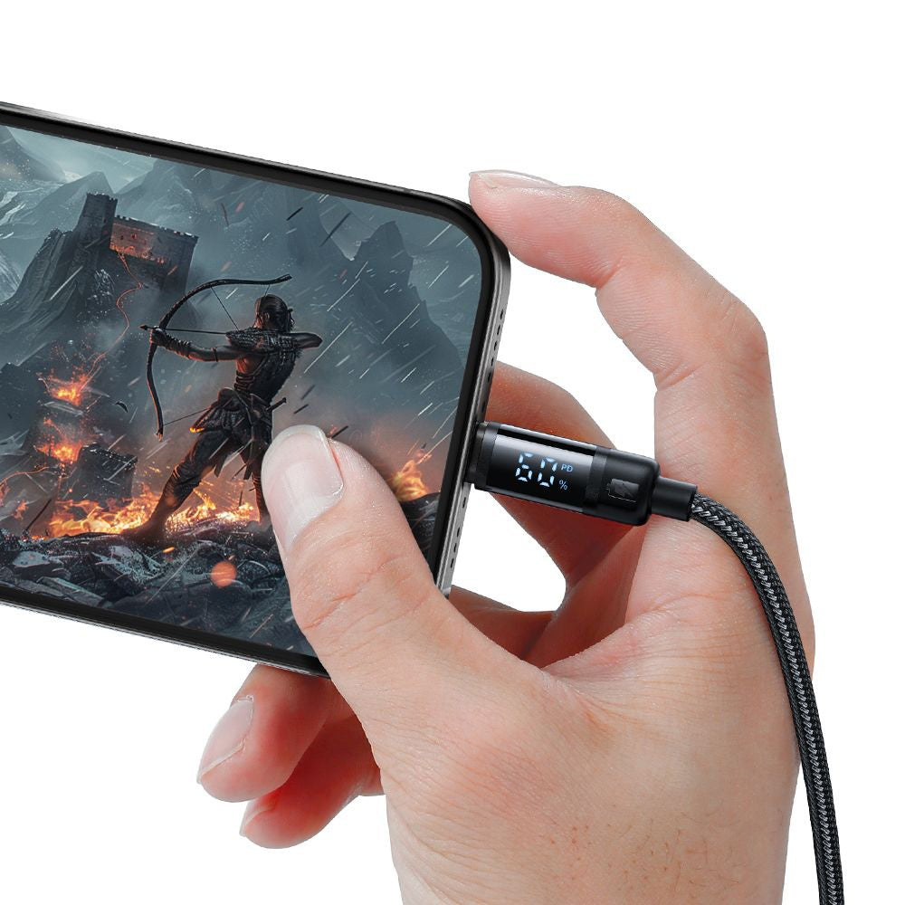 USB-C - USB-C McDodo CA-5780 Bat Display -data- ja latauskaapeli, 60W, 1.2m, Musta