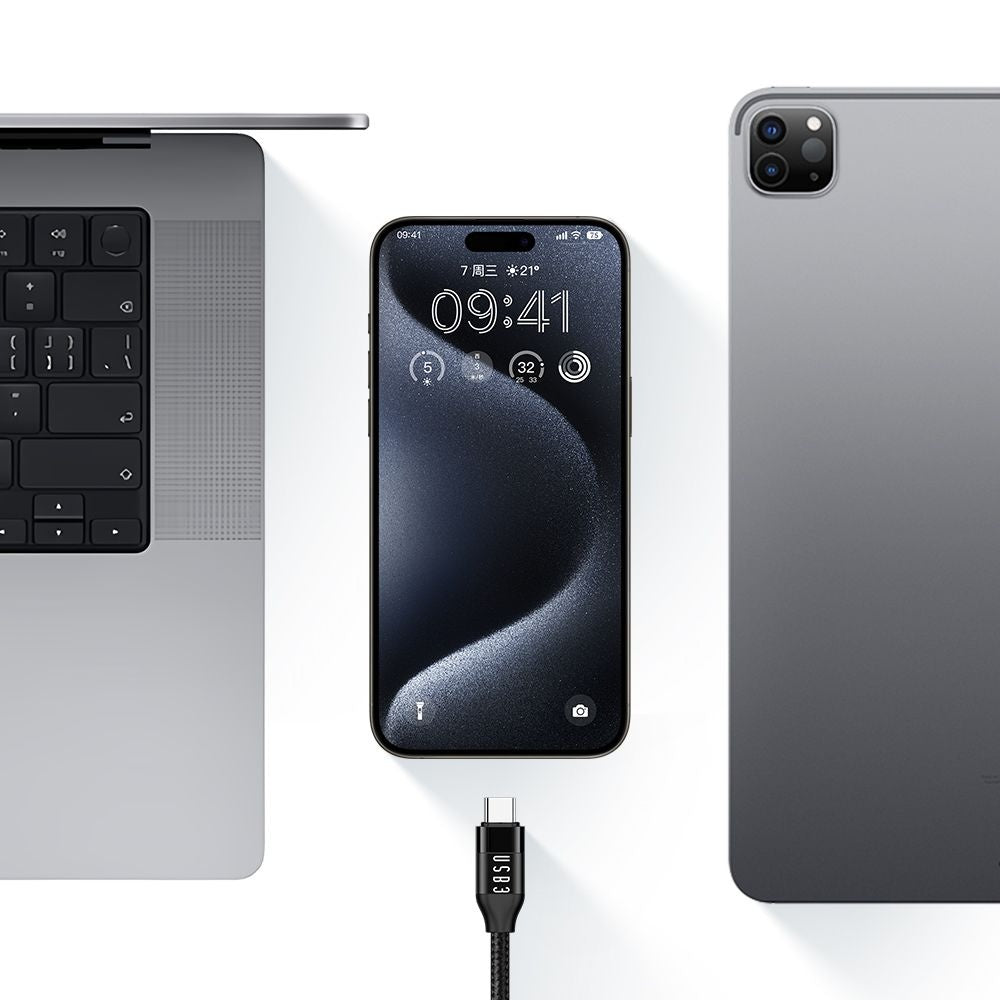USB-C - USB-C McDodo CA-7132 -data- ja latauskaapeli, 100W, 1.2m, Musta
