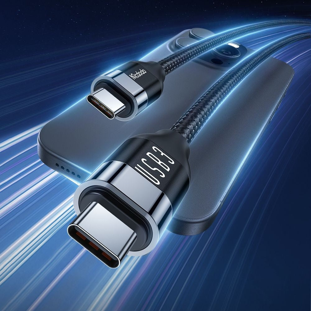 USB-C - USB-C McDodo CA-7132 -data- ja latauskaapeli, 100W, 1.2m, Musta