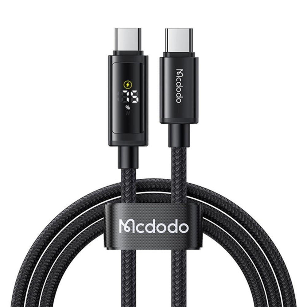 USB-C - USB-C McDodo CA-8000 Display -data- ja latauskaapeli, 100W, 1.2m, Musta