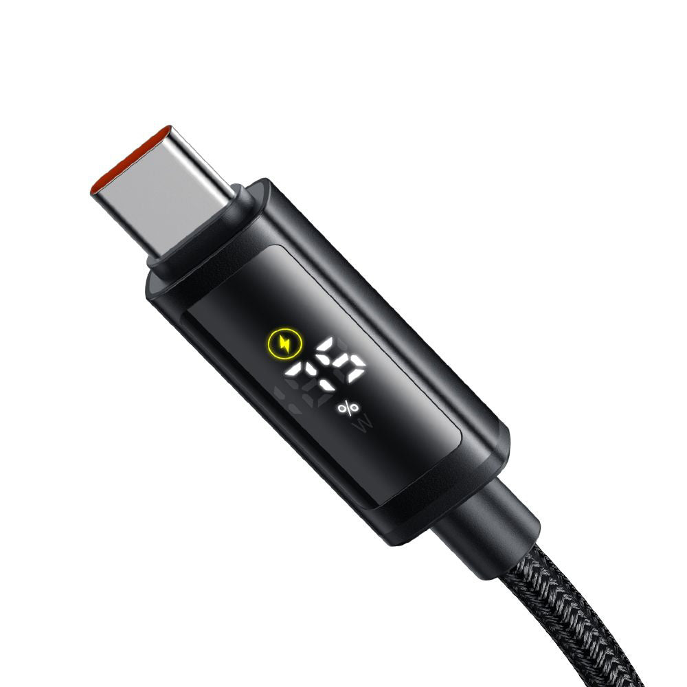 USB-C - USB-C McDodo CA-8000 Display -data- ja latauskaapeli, 100W, 1.2m, Musta