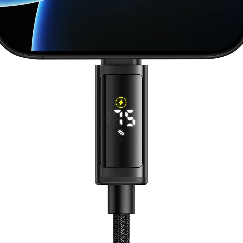 USB-C - USB-C McDodo CA-8000 Display -data- ja latauskaapeli, 100W, 1.2m, Musta