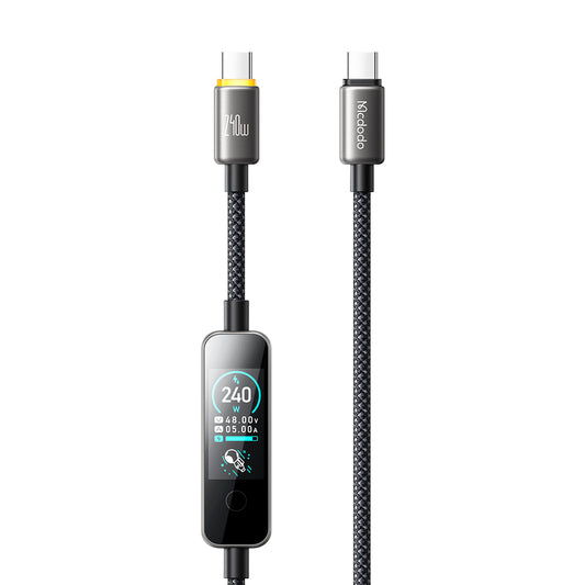 USB-C-tietojen ja latauksen kaapeli - USB-C McDodo CA-8750 Näyttö, 240W, 1,2m, Musta