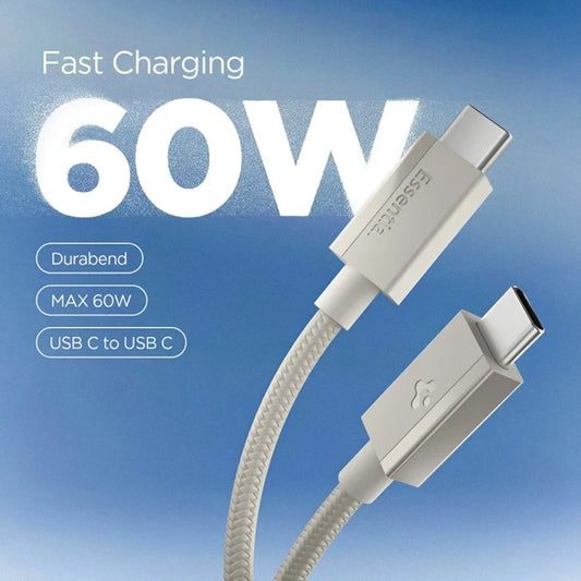 USB-C-tietojen ja latauskaapeli - USB-C Spigen EB6015CC, 60W, 1,5m, Harmaa Titaani ACA10419