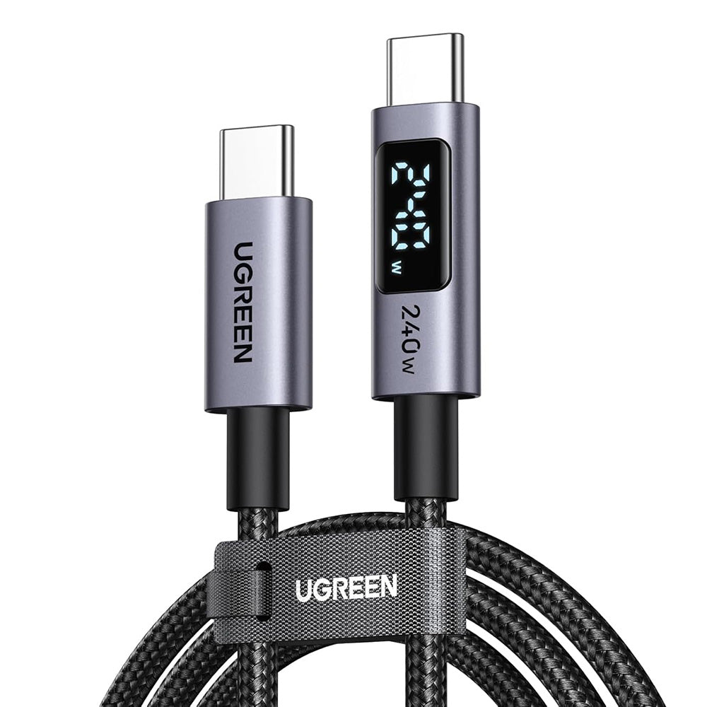 USB-C - USB-C UGREEN 65866 Display -data- ja latauskaapeli, 240W, 1m, Harmaa
