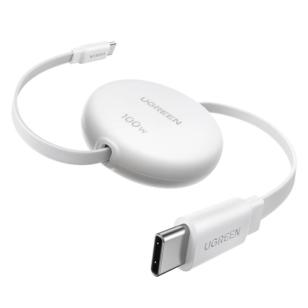 USB-C - USB-C UGREEN L531 Data- ja Latauskaapeli, 100W, 1m, Valkoinen