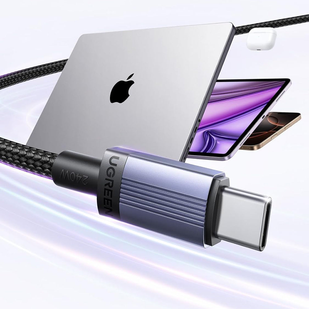 USB-C - USB-C UGREEN L532 -data- ja latauskaapeli, 240W, 1m, Harmaa