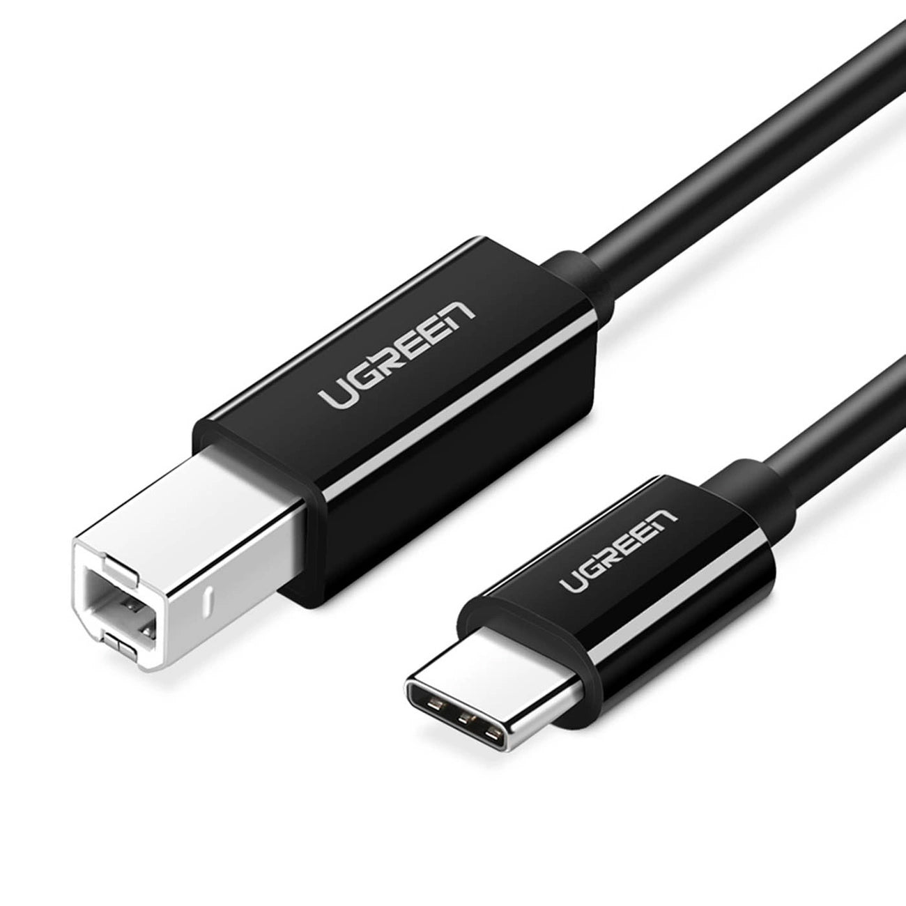 Tulostinkaapeli UGREEN US241, USB-C - USB-B, 2m, musta, musta