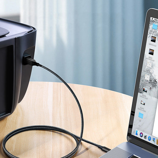 Tulostinkaapeli UGREEN US370, USB-C - USB-B, 1m, musta