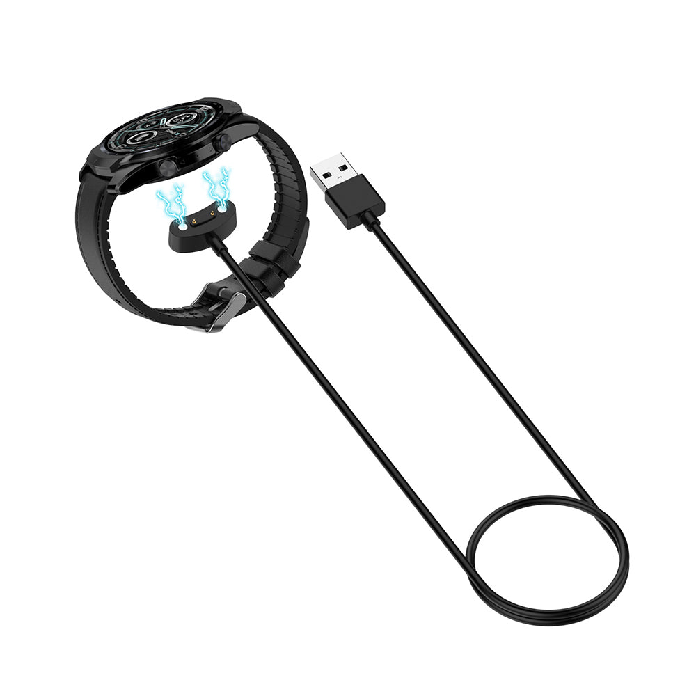 Techsuit TCW1 latauskaapeli Mobvoi Watch Series -sarjalle, USB-A, Musta