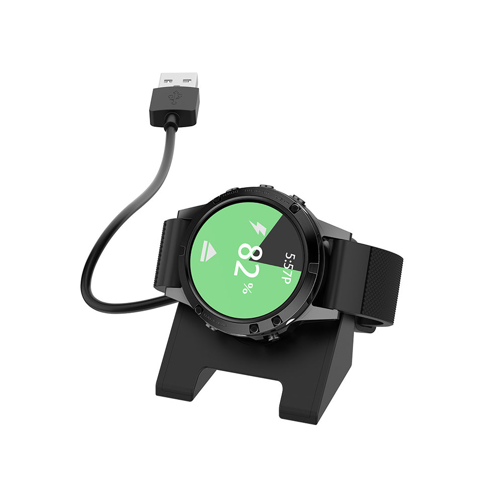 Techsuit TGC3 latauskaapeli Garmin Fenix 5 Plus / 7X / 6X / 6 / 5 varten, USB-A, Musta