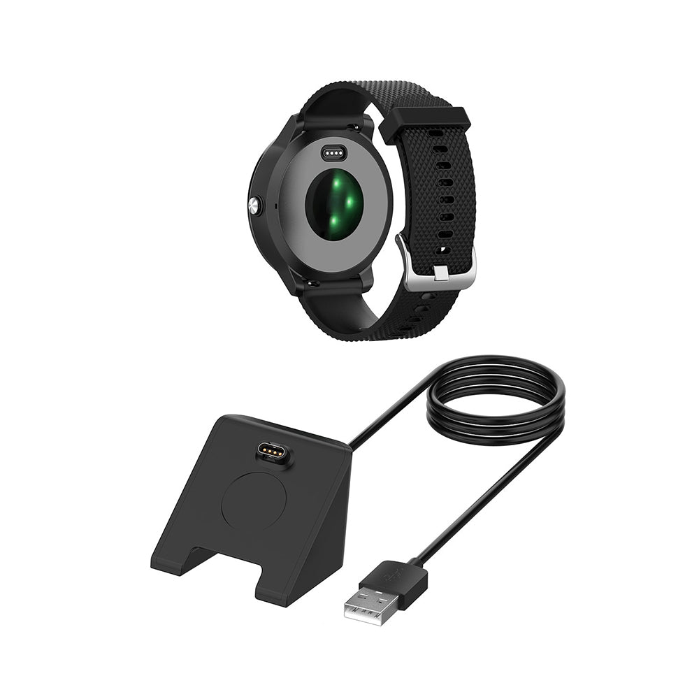 Techsuit TGC3 latauskaapeli Garmin Fenix 5 Plus / 7X / 6X / 6 / 5 varten, USB-A, Musta