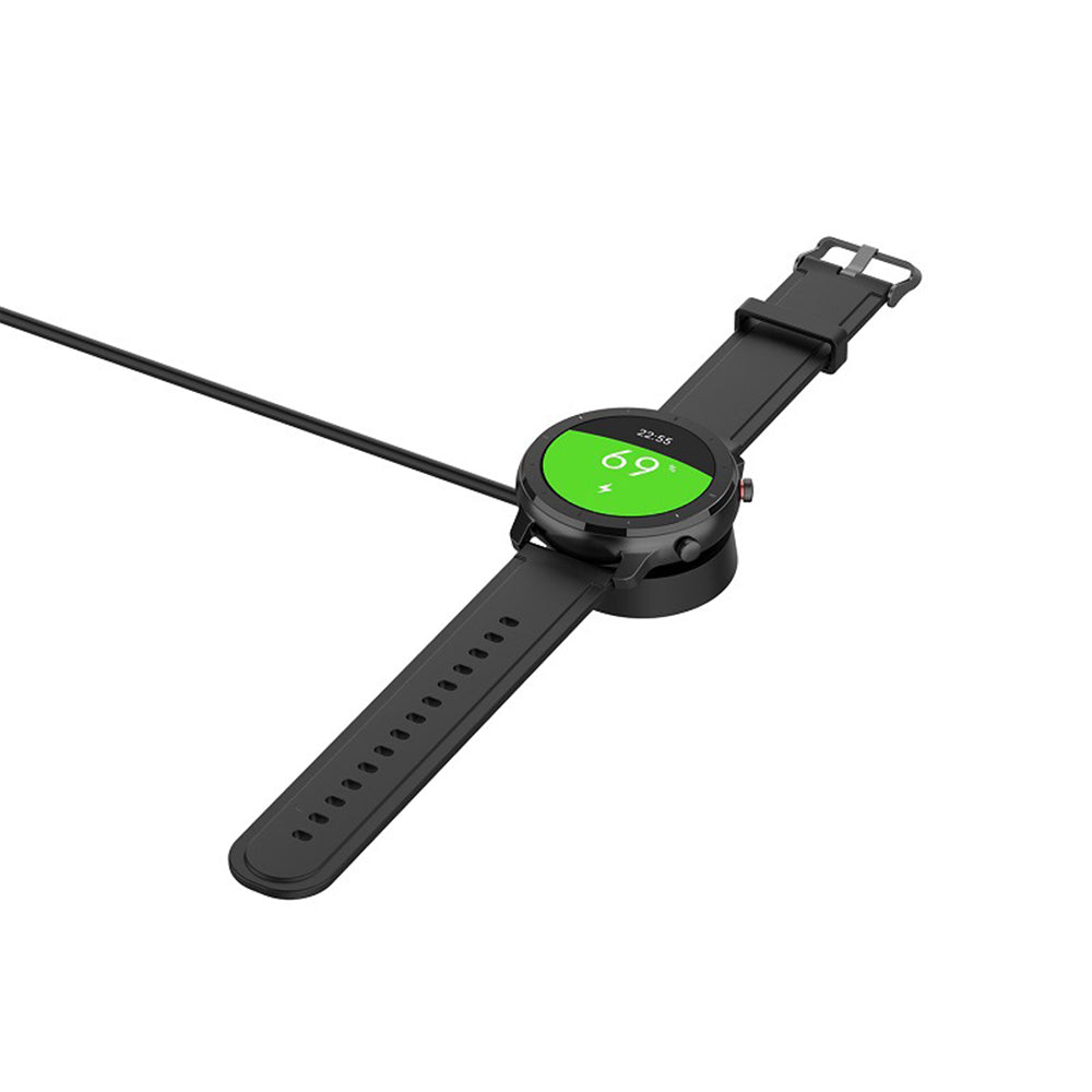 Techsuit THA1 latauskaapeli Amazfit Watch Series -sarjalle, USB-A, Musta