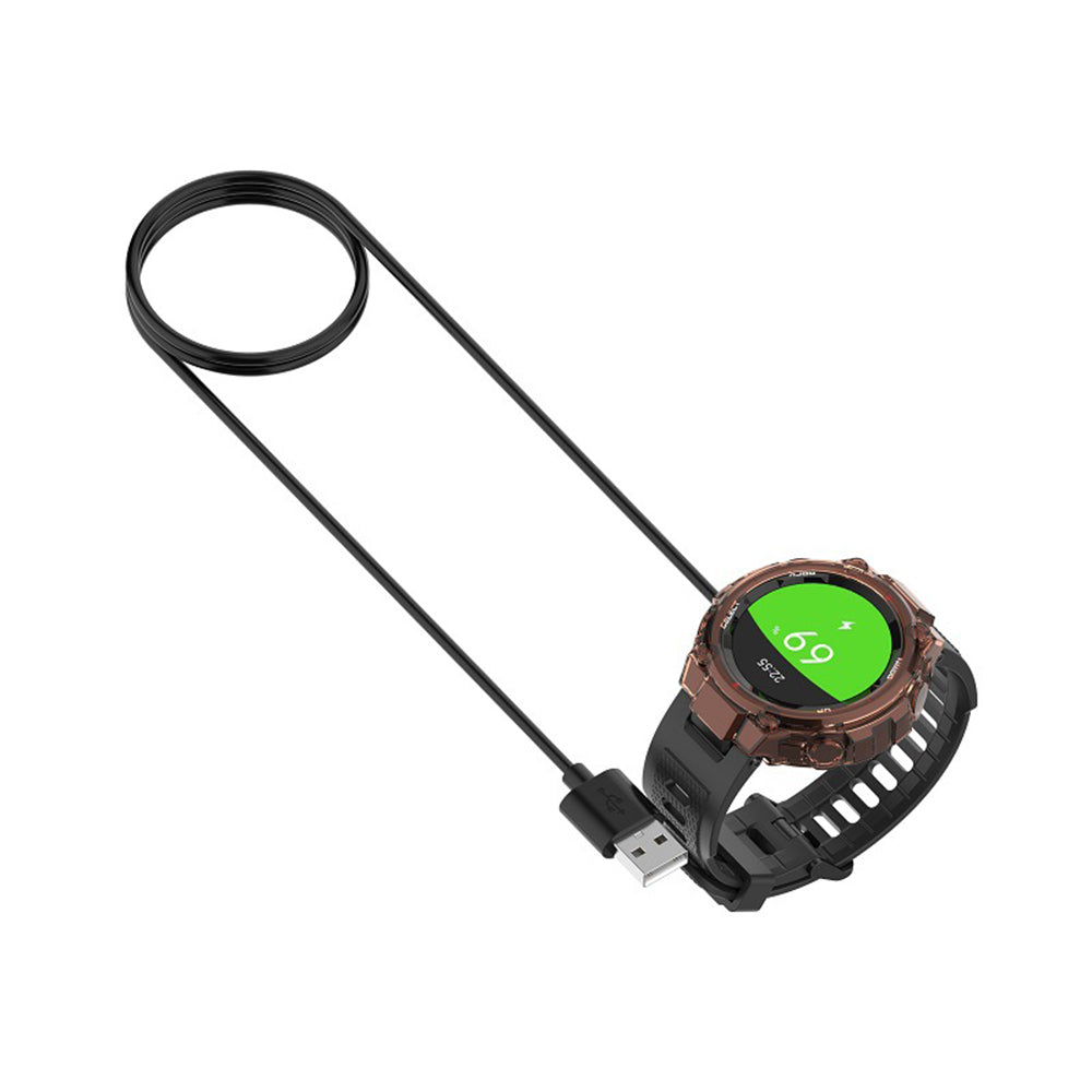 Techsuit THA2 -latauskaapeli Amazfit Watch Series -sarjalle, USB-A, Musta