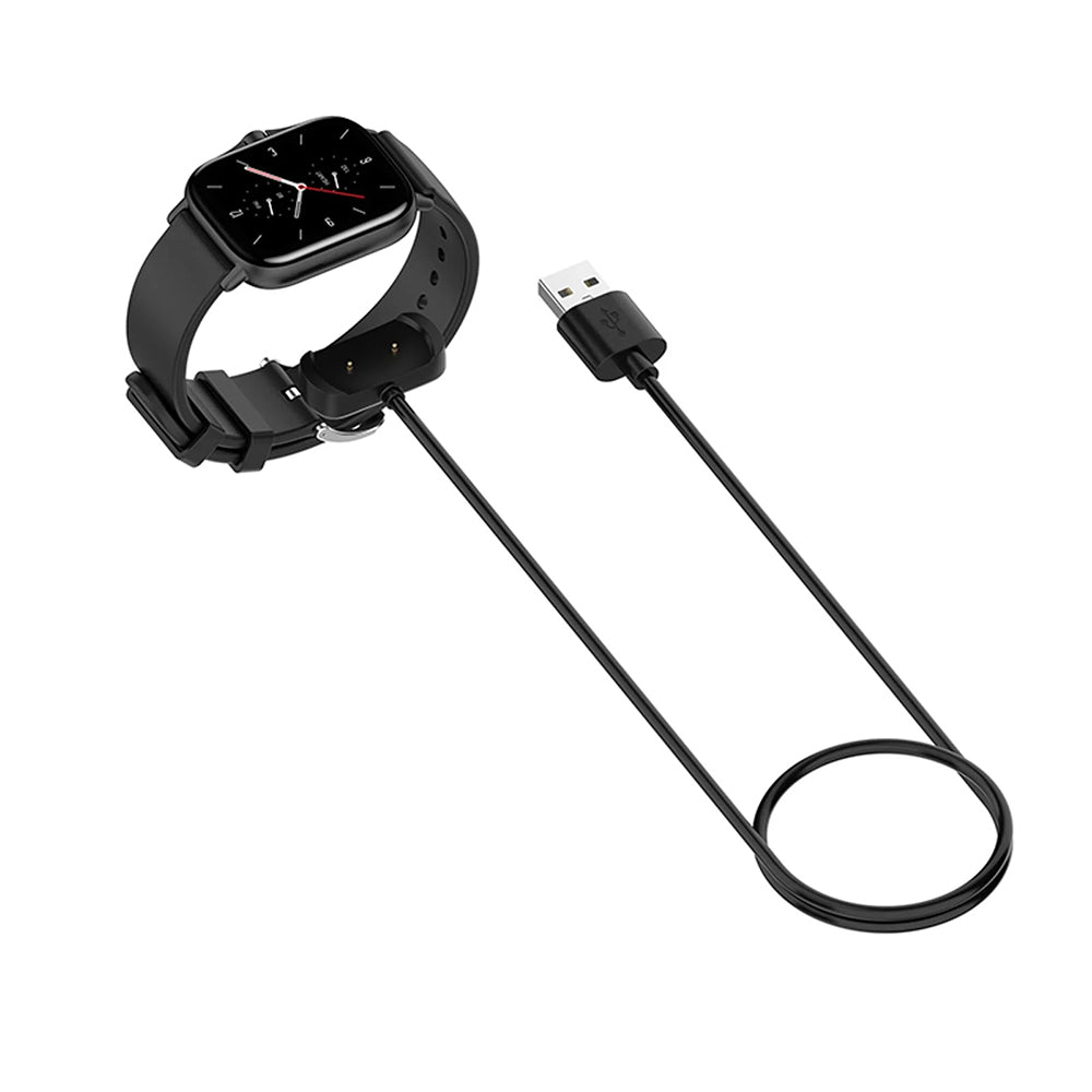 Techsuit THA6 latauskaapeli Amazfit Watch Series -sarjalle, USB-A, Musta
