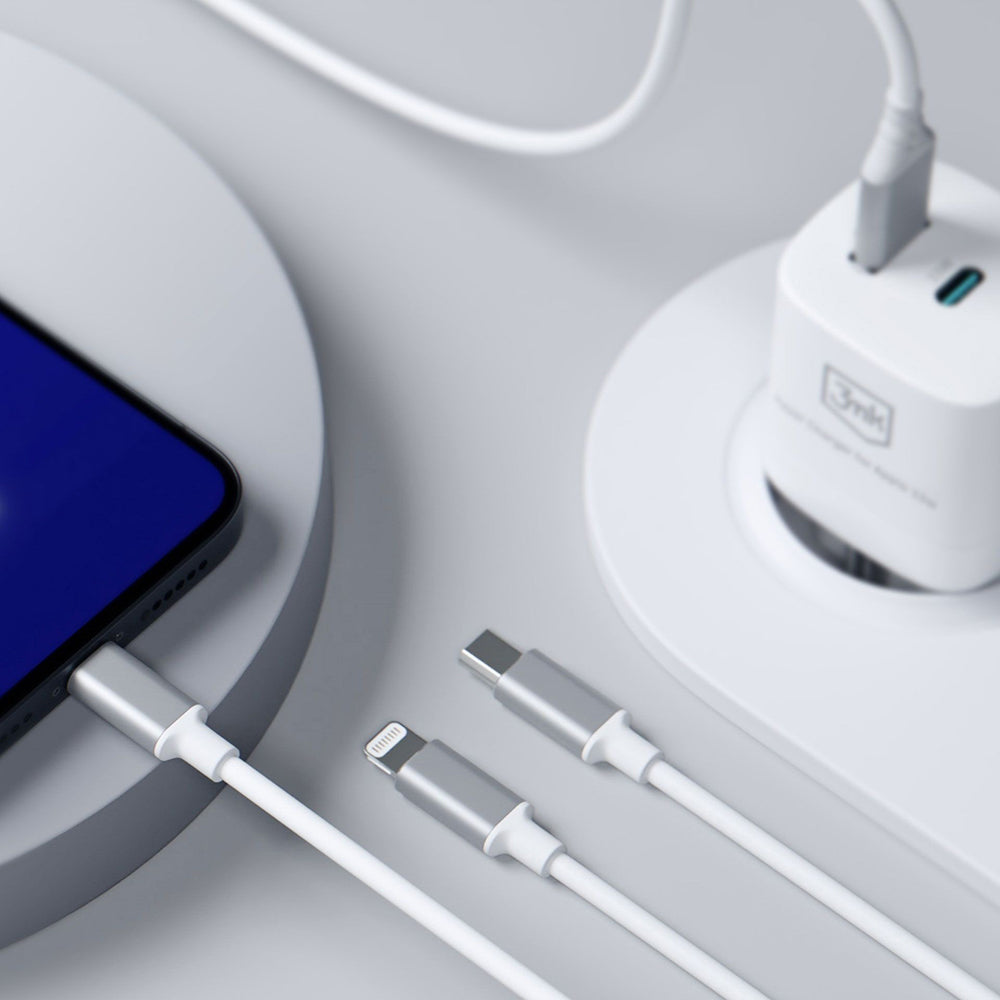 USB-A / USB-C - Lightning / microUSB / USB-C 3MK Hyper 3in1 -latauskaapeli, 12W, 1.5m, Valkoinen