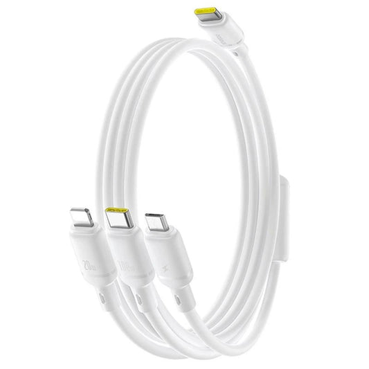 USB-C - Lightning / microUSB / USB-C Baseus Silky 3in1 -latauskaapeli, 100W, 1.5m, Valkoinen P10377706213-00