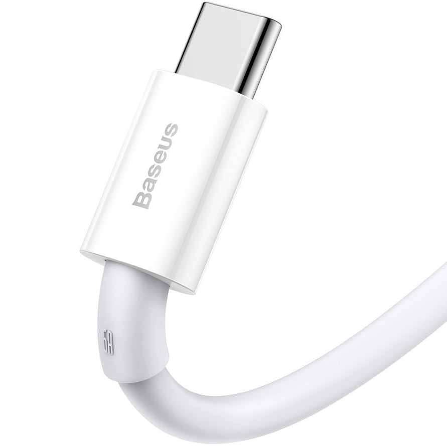 Tieto- ja latauskaapeli USB-A - USB-C Baseus Superior Series, 66W, 1m, valkoinen CATYS-02