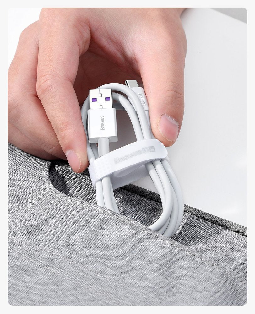 Tieto- ja latauskaapeli USB-A - USB-C Baseus Superior Series, 66W, 1m, valkoinen CATYS-02