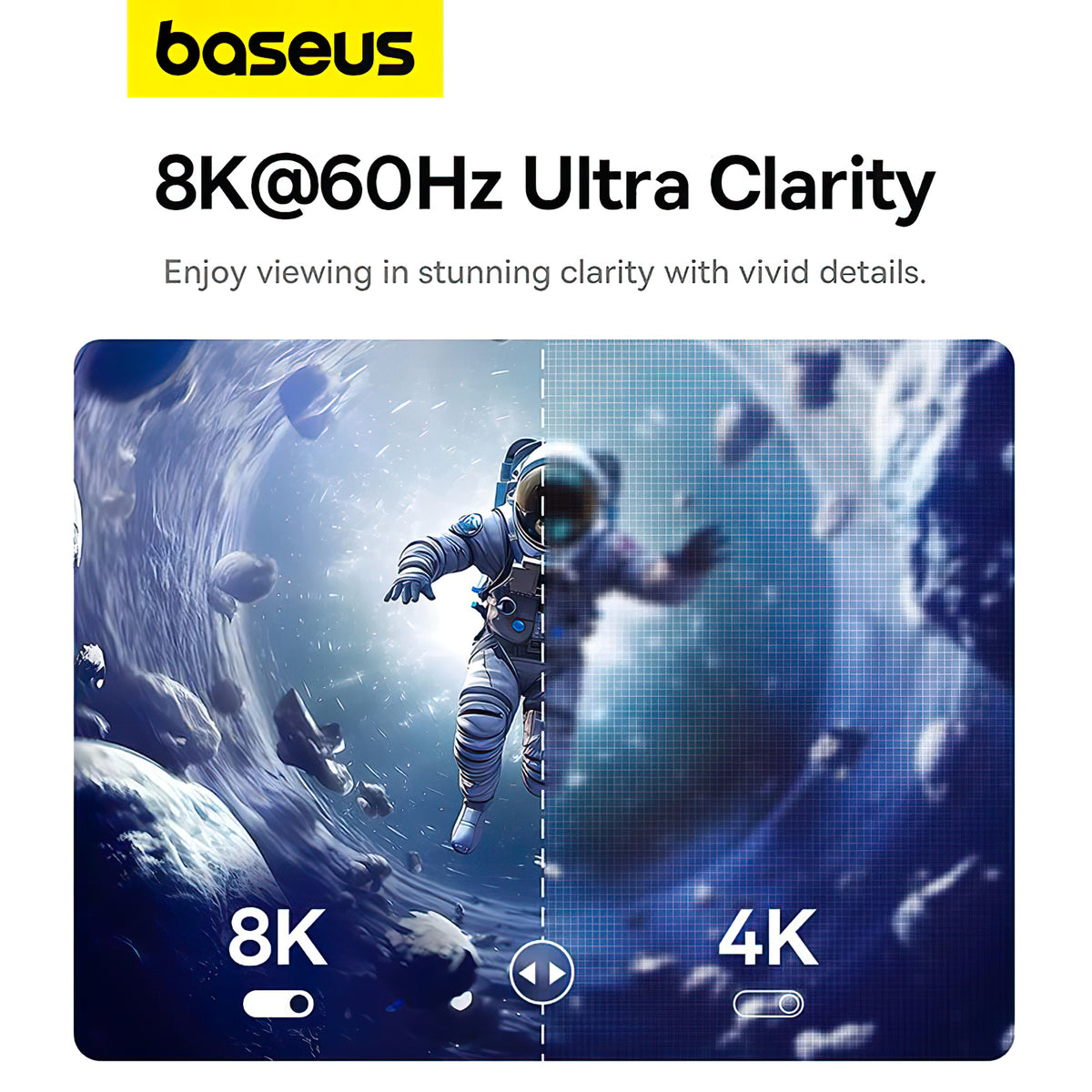 USB-C - DisplayPort Baseus Ultra Clarity -audio- ja videokaapeli, 8K, 1.5m, Musta B0063370D111-00