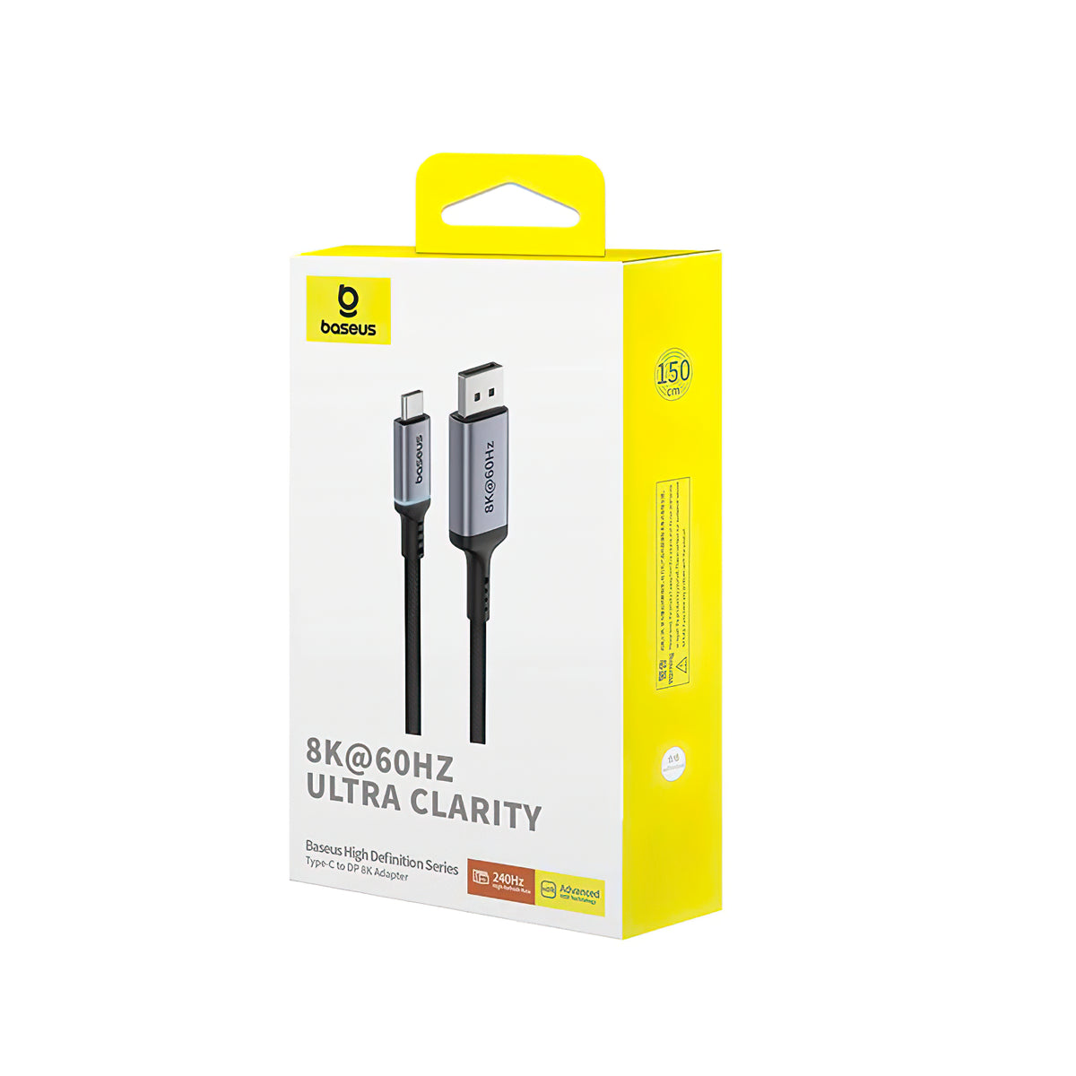 USB-C - DisplayPort Baseus Ultra Clarity -audio- ja videokaapeli, 8K, 1.5m, Musta B0063370D111-00