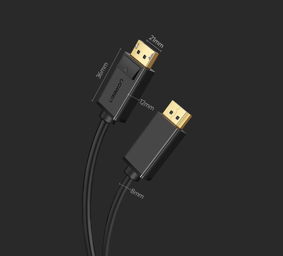 UGREEN DP102 -videokaapeli, DisplayPort - DisplayPort, 4K, 1.5m, Musta
