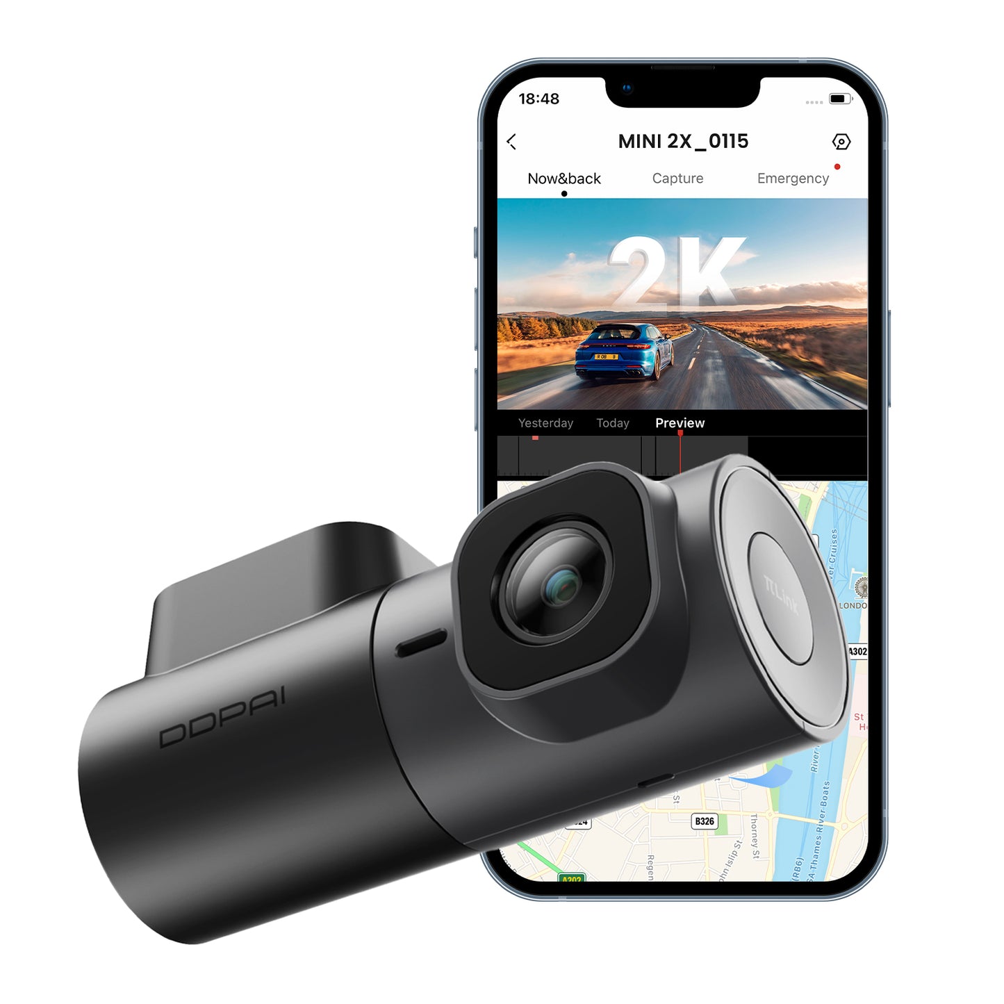 DDPAI MINI2X Autokamera, 2K, Wi-Fi