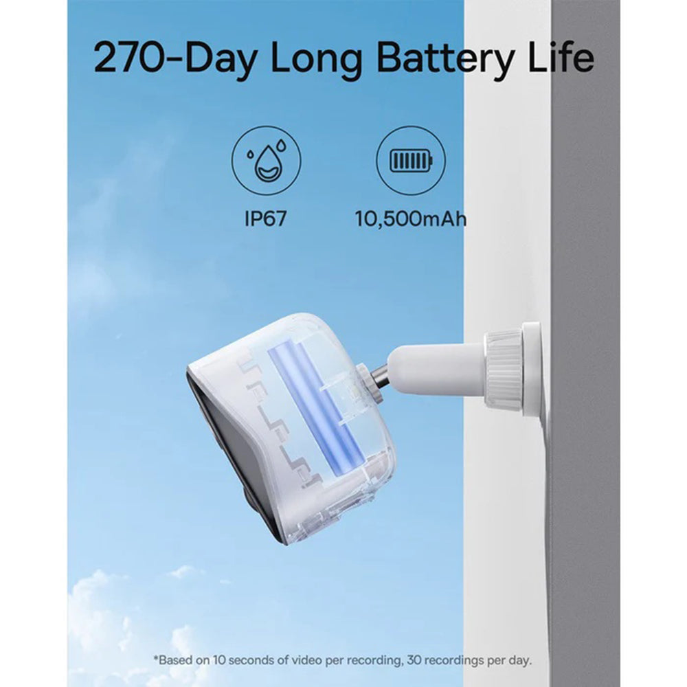Baseus N1 Plus -valvontakamera, Wi-Fi, 2K, IP67, ulkokäyttöön S0TV022132