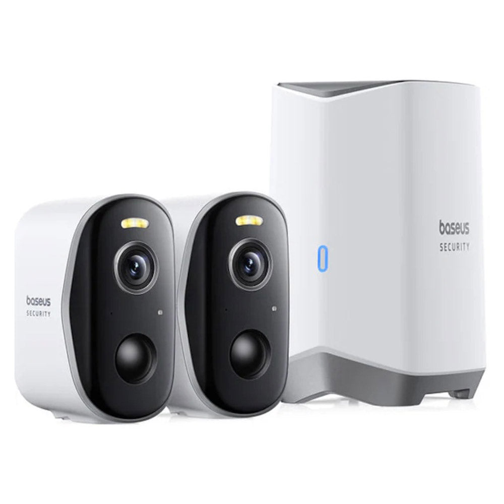 Baseus N1 Plus -valvontakamera, Wi-Fi, 2K, IP67, ulkokäyttöön, 2 kappaleen setti S0TW012131