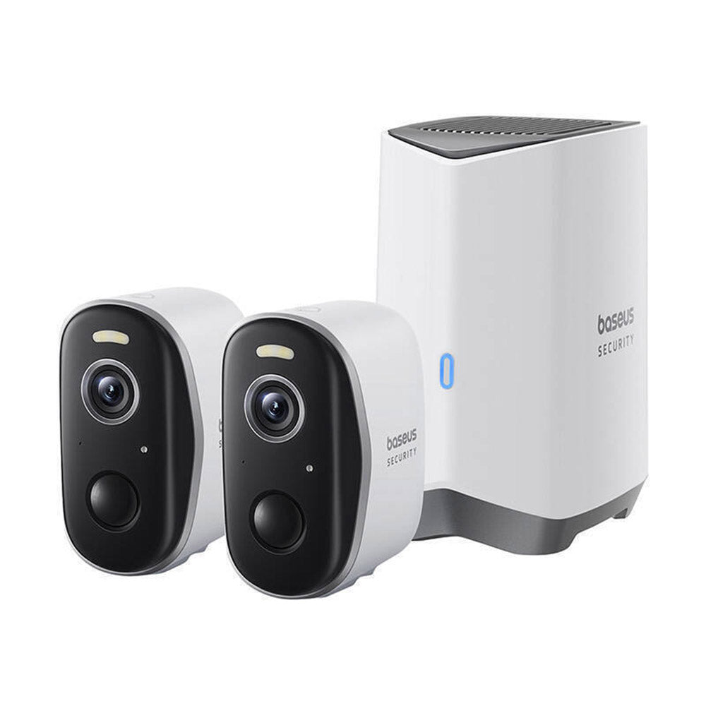Baseus N1 Plus -valvontakamera, Wi-Fi, 2K, IP67, ulkokäyttöön, 2 kappaleen setti S0TW012131