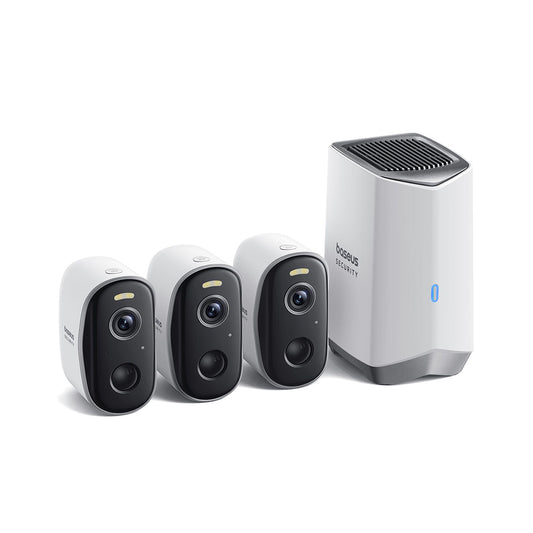 Baseus N1 -valvontakamera, Wi-Fi, 2K, IP67, ulkokäyttöön, 3 kappaleen setti S0TW022131