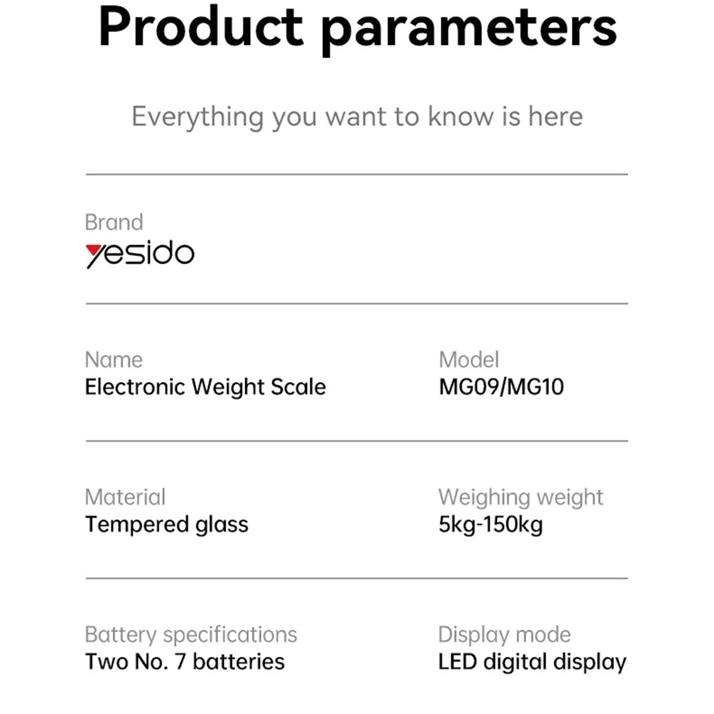 Digitaalivaaka Yesido MG09, Musta