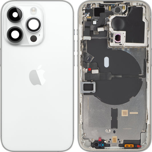 Apple iPhone 14 Pro -akun suojus, keskikotelolla, hopea, vaihtokotelo