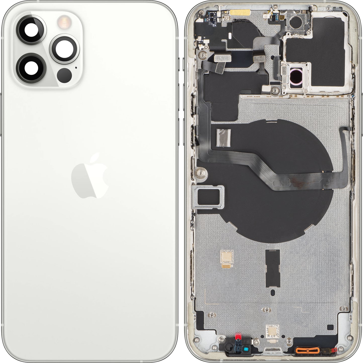 Apple iPhone 12 Pro Max -akkusuojus, keskikotelolla, hopea, vaihtokotelo