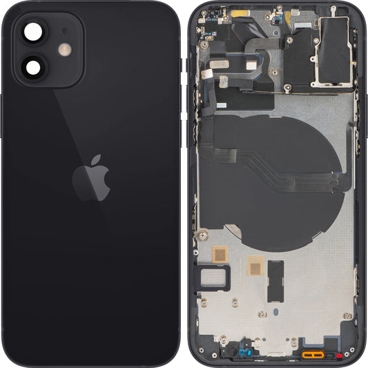 Apple iPhone 12 akkukotelon suojus, puolikas kotelo, musta, vaihtokotelo