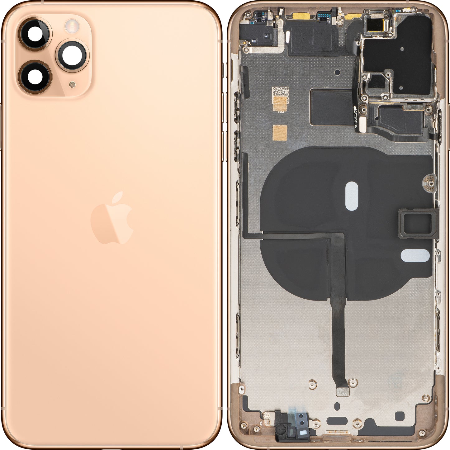 Apple iPhone 11 Pro Max -akkusuojus, puolikas kotelo, kultainen, vaihtokotelo