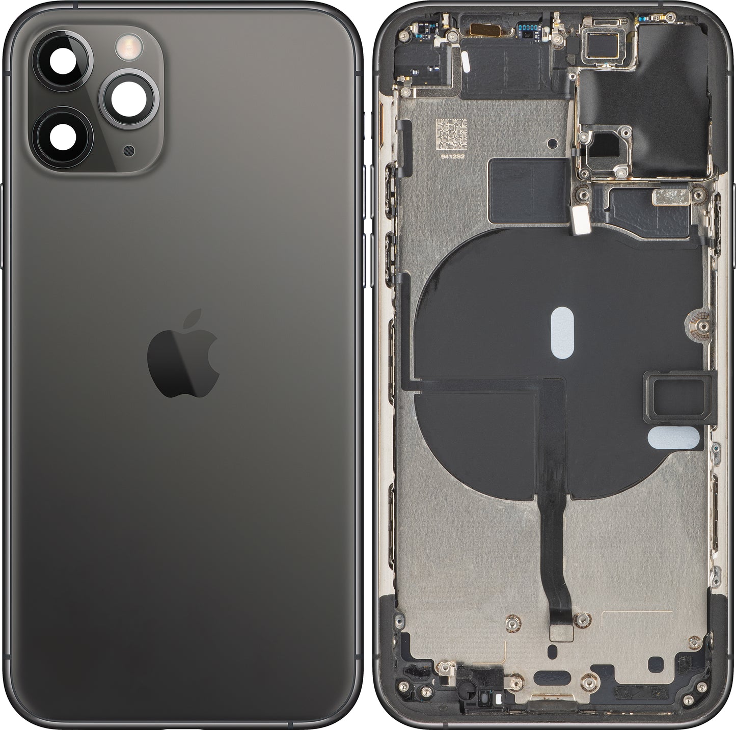 Apple iPhone 11 Pro -akkusuojus, puolikas kotelo, musta (matta avaruusharmaa), vaihtokotelo (luokka B)