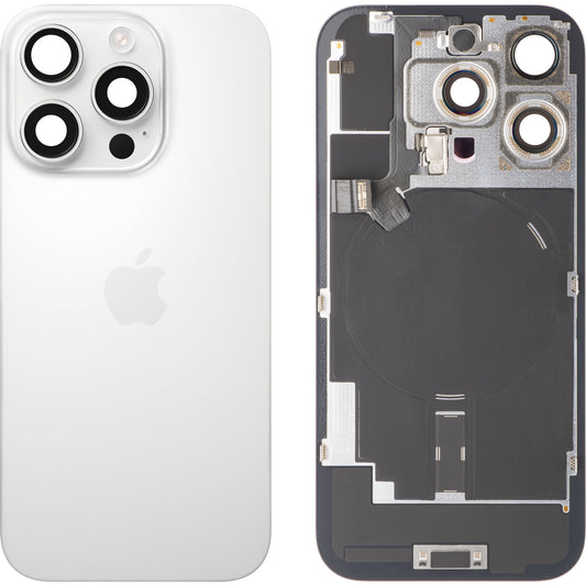Apple iPhone 16 Pro Akkukansi, Valkoinen (White Titanium), Vaihto