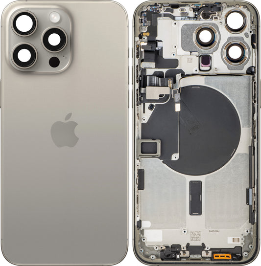 Apple iPhone 15 Pro Max Akkukansi, Keskiyksiköllä, Beige (Natural Titanium), Swap