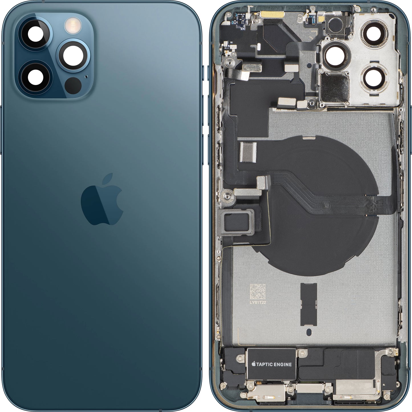 Apple iPhone 12 Pro Max Akkukansi, Keskikotelo, Täydelliset Osat, Sininen (Pacific Blue), Vaihto