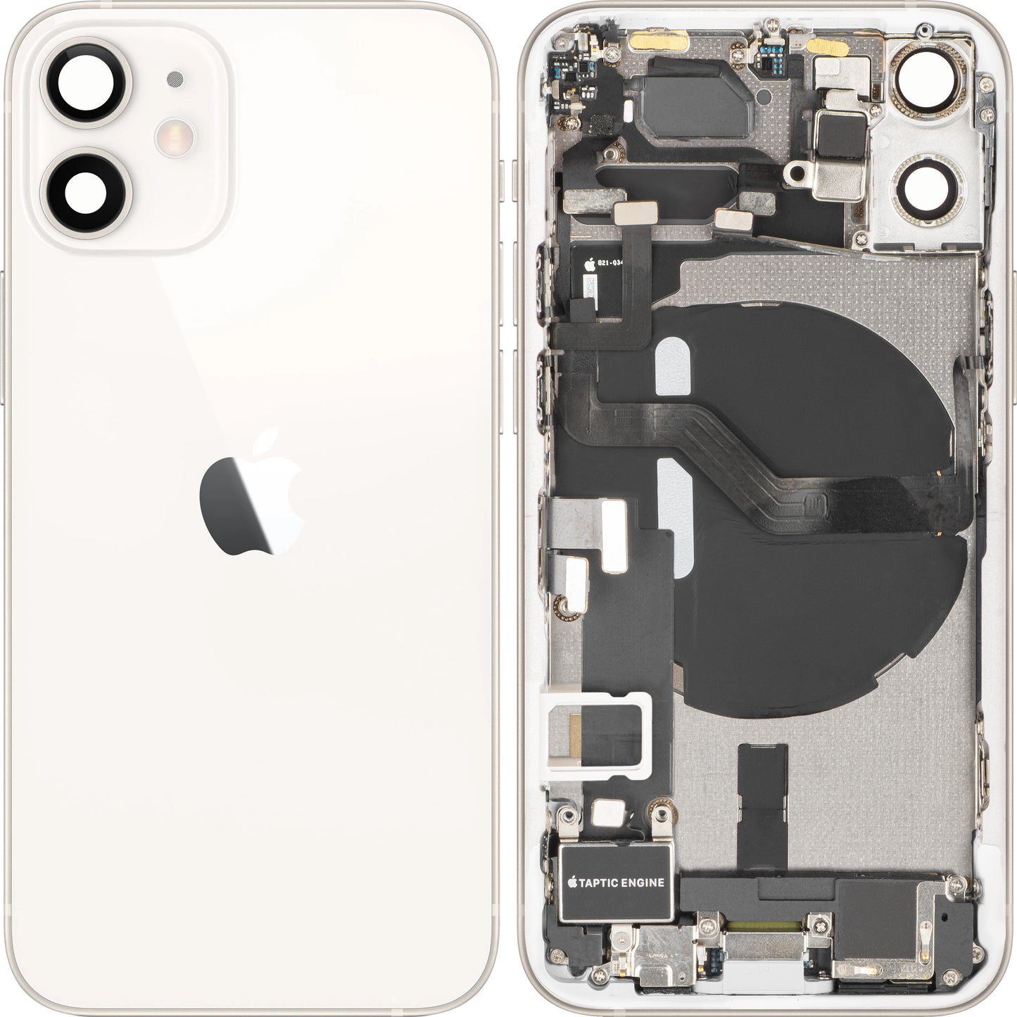 Apple iPhone 12 mini -akun kansi, keskikuori, täydelliset osat, valkoinen, vaihto