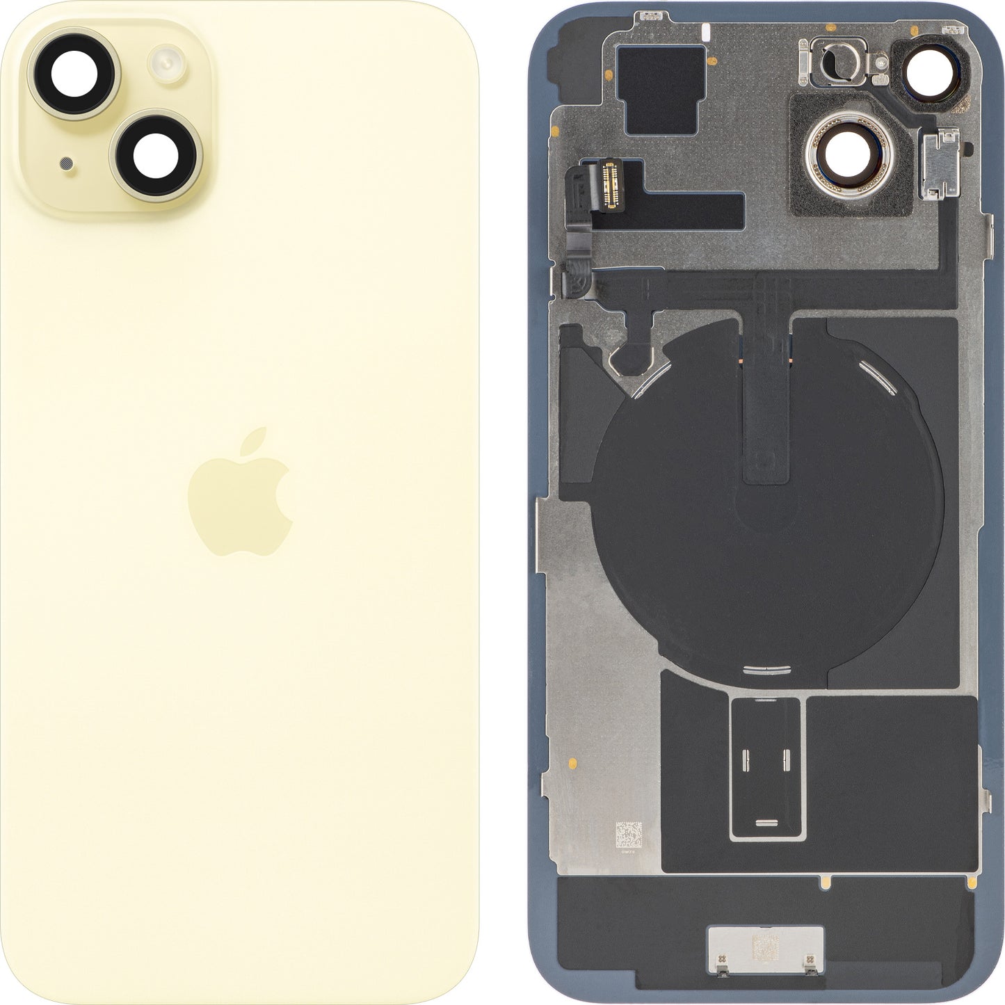 Apple iPhone 15 Plus -akun kansi, keltainen, vaihto