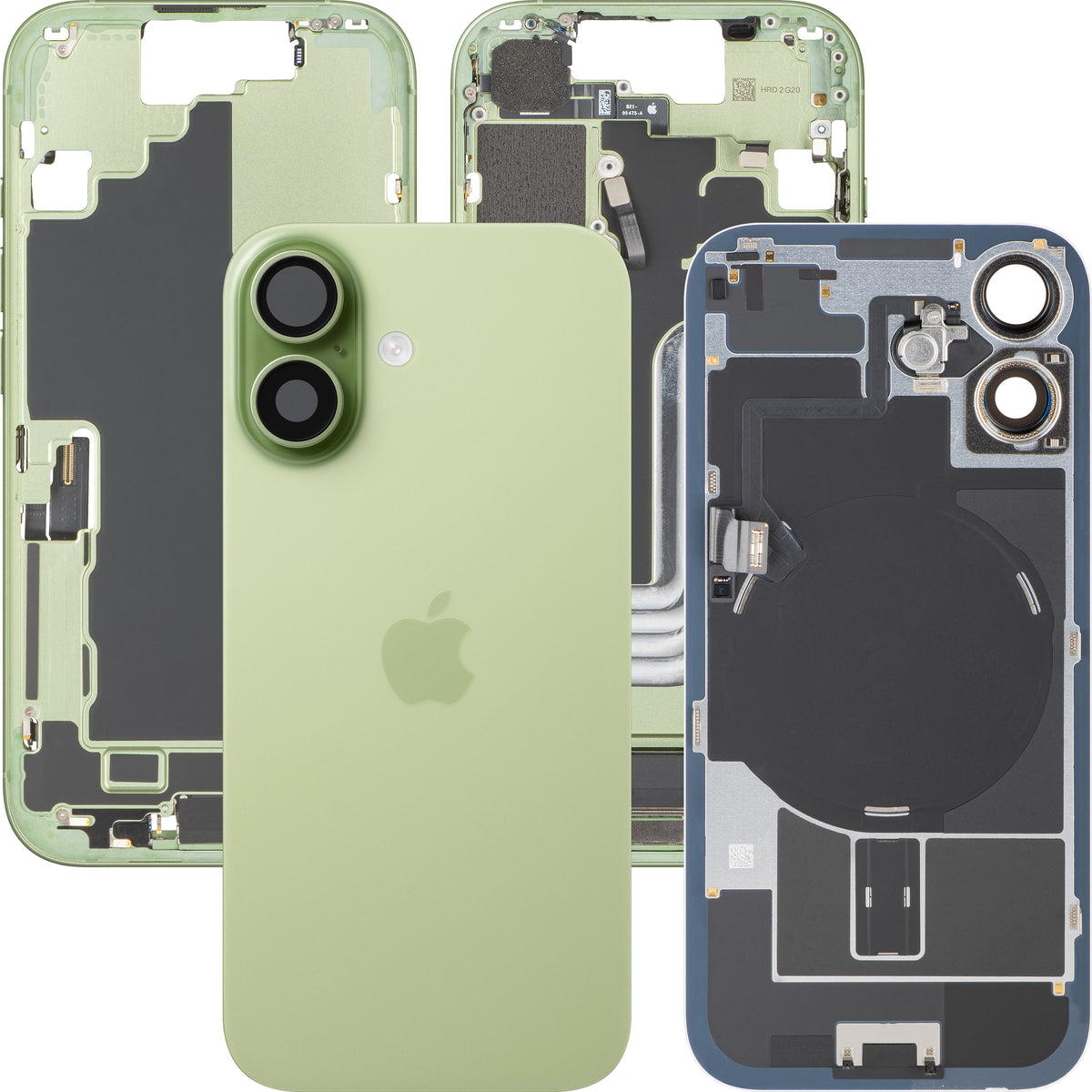 Apple iPhone 17 Akun kansi, Keskikuori, Täydelliset osat, Vihreä (Sage), Premium-vaihto