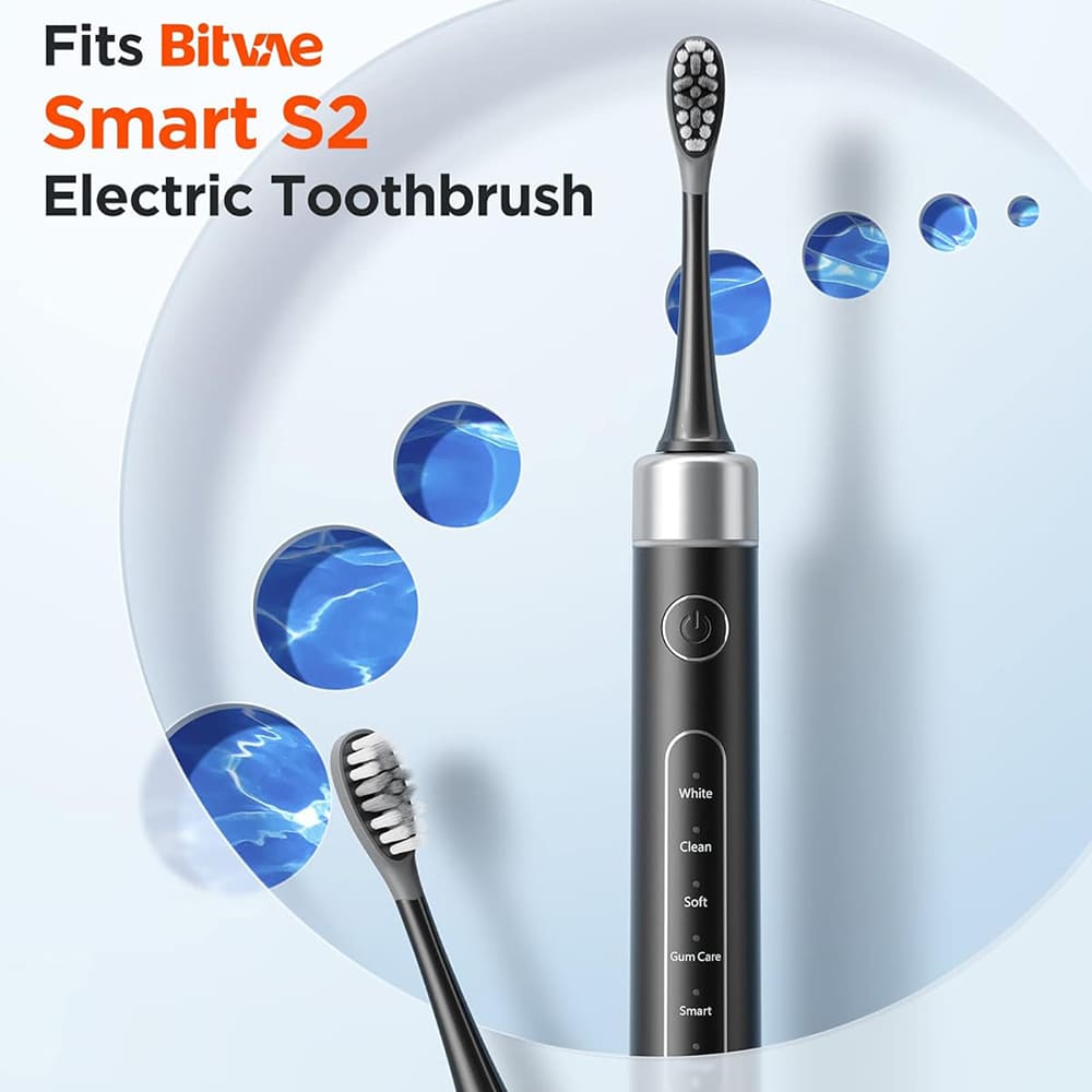 Varaosa Gum Care -sähköhammasharjaan Bitvae S2 / S3, 4 kpl setti, valkoinen