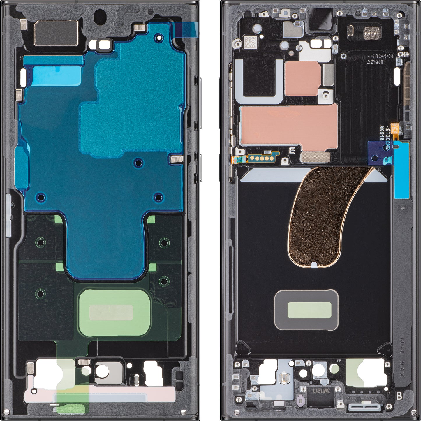 Samsung Galaxy S23 Ultra S918 Middle Case, Black (Graphite), Service Pack GH96-15833E
